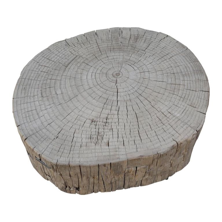 Coffee Table - Small - Rustic Natural - Elm Wood and Metal