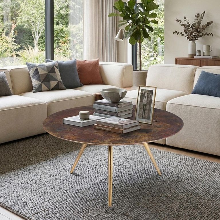 Colorado Coffee Table - Round - Antique Bronze - Metal