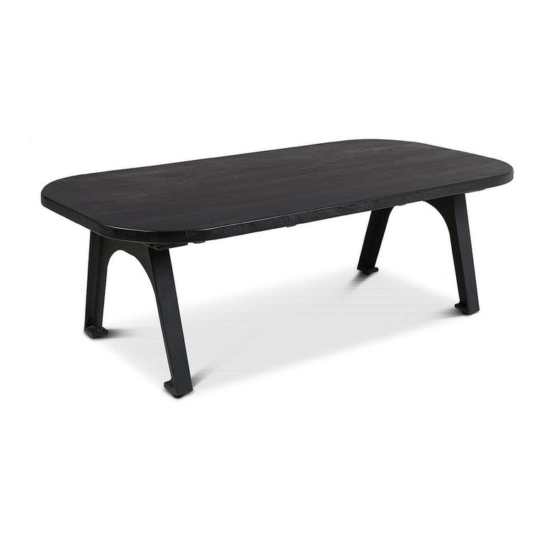 Adam Coffee Table - Oval - Tapered Leg - Black - Wood