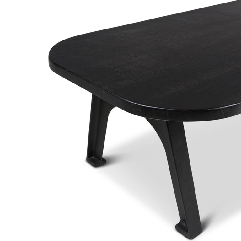 Adam Coffee Table - Oval - Tapered Leg - Black - Wood
