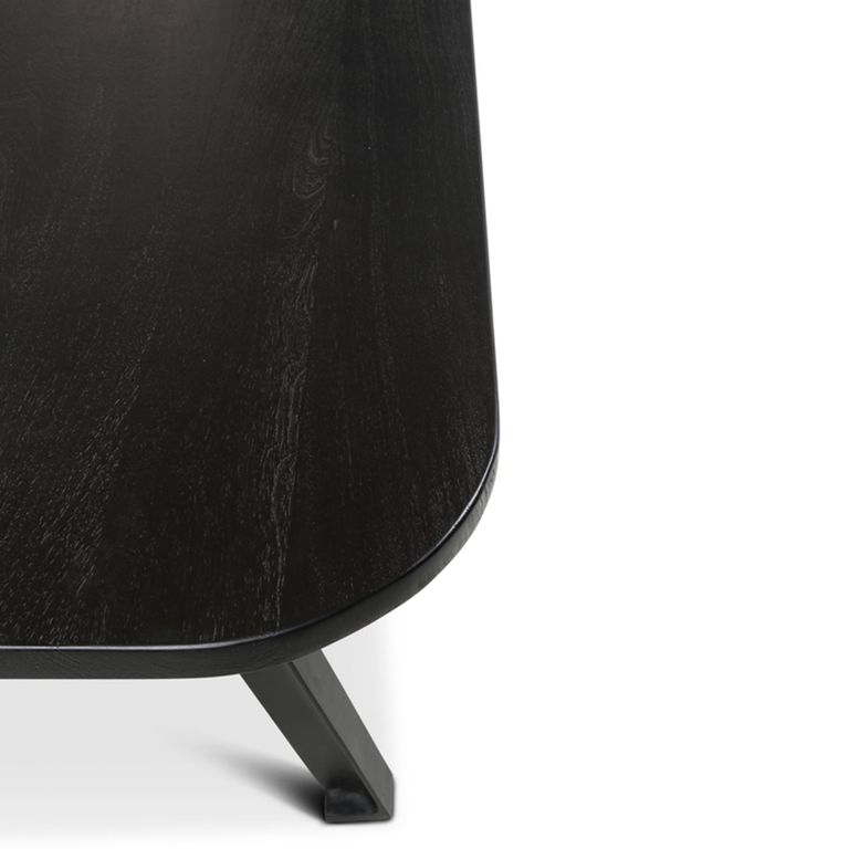 Adam Coffee Table - Oval - Tapered Leg - Black - Wood