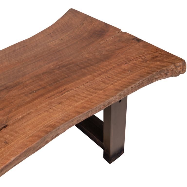 Coffee Table - Live Edge - Brown - Mango Wood and Metal