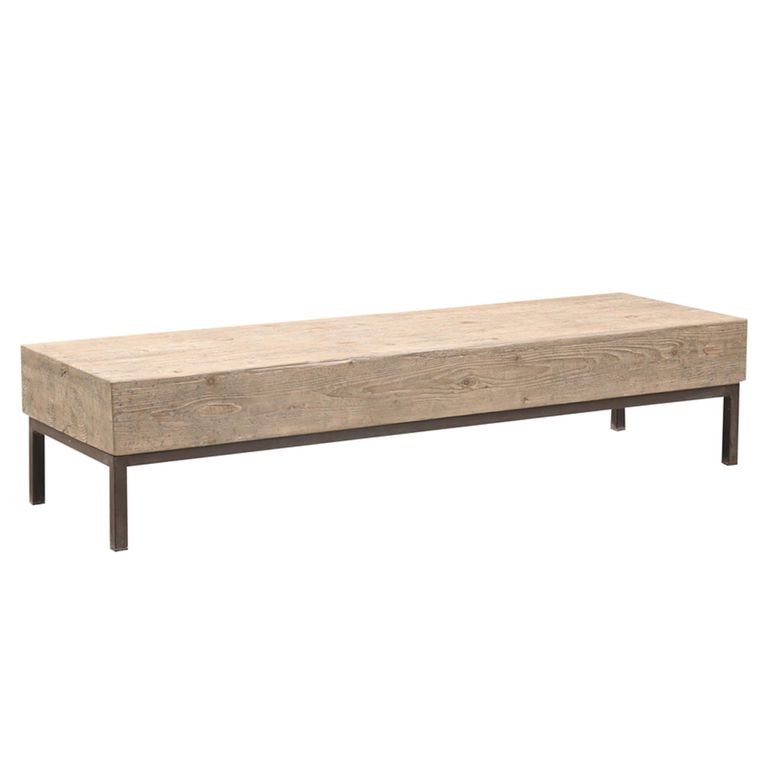 Coffee Table - Natural and Black - Elm Wood and Metal