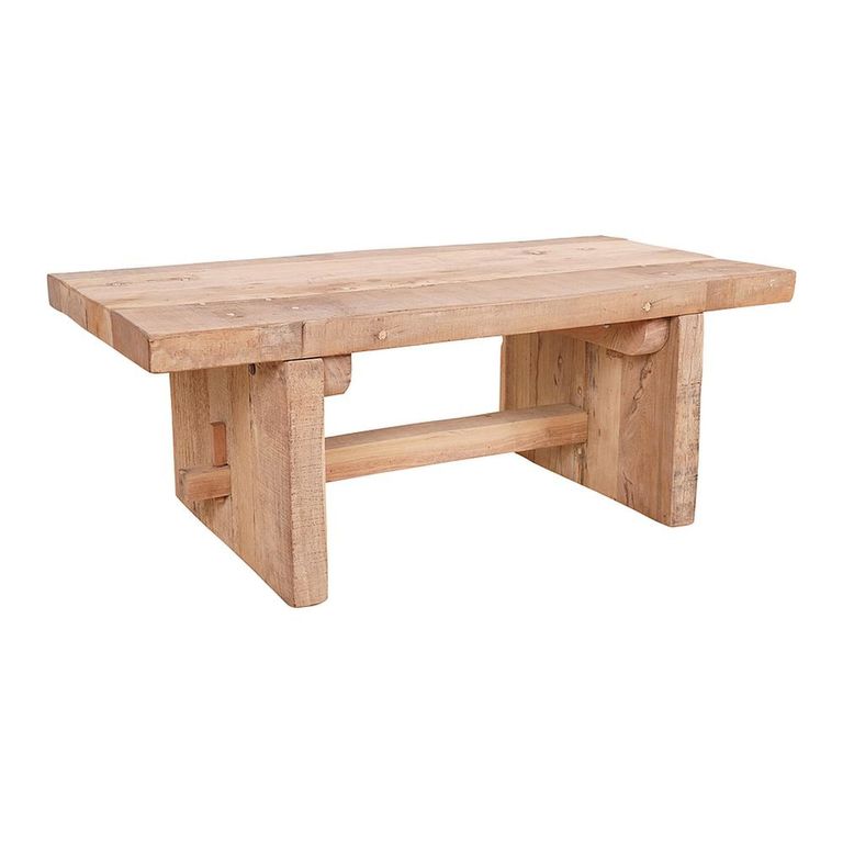 Cuvio Coffee Table - Rustic Natural - Solid Wood