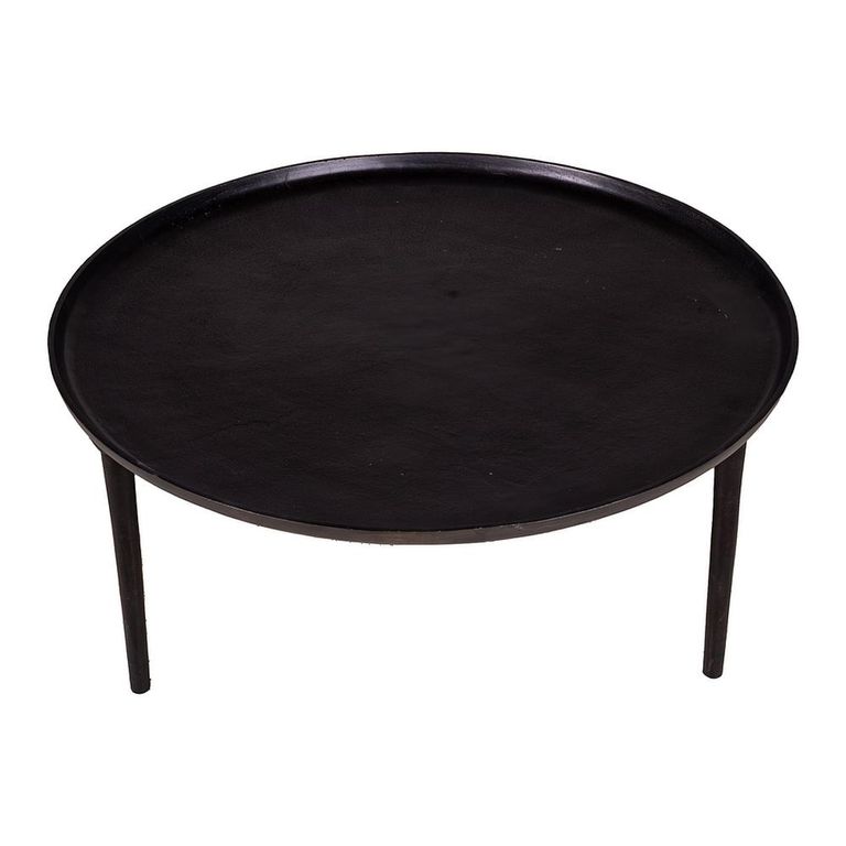 Dundee Coffee Table - Round - Black - Aluminum