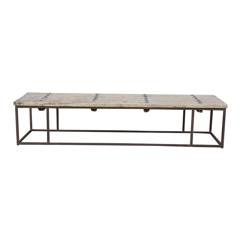 Unique One of a Kind - Industrial Coffee Table - Large - Grey and Black - Reclaimed Wood and Metal