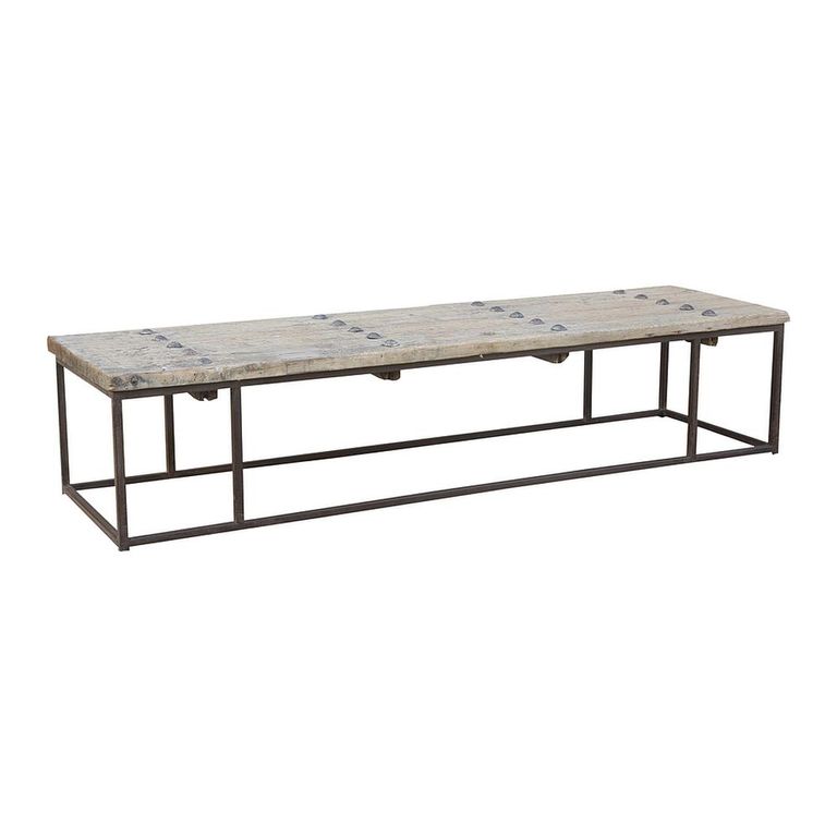 Unique One of a Kind - Industrial Coffee Table - Large - Grey and Black - Reclaimed Wood and Metal