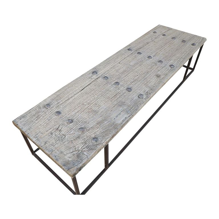 Unique One of a Kind - Industrial Coffee Table - Large - Grey and Black - Reclaimed Wood and Metal