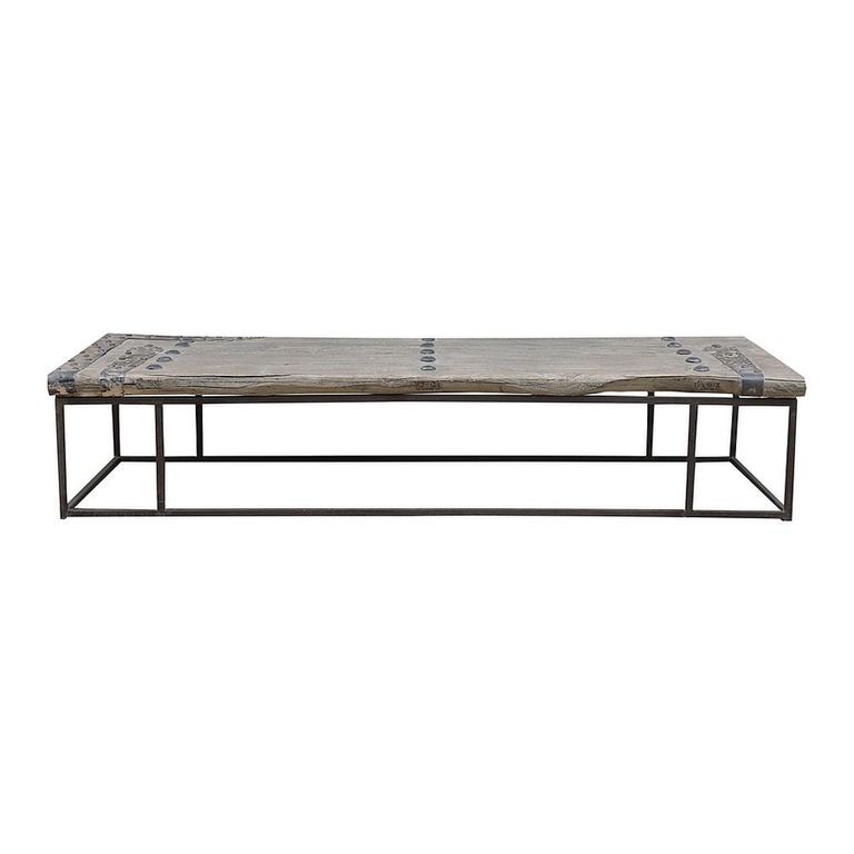 Industrial Coffee Table - Large - Natural and Black - Reclaimed Wood and Metal
