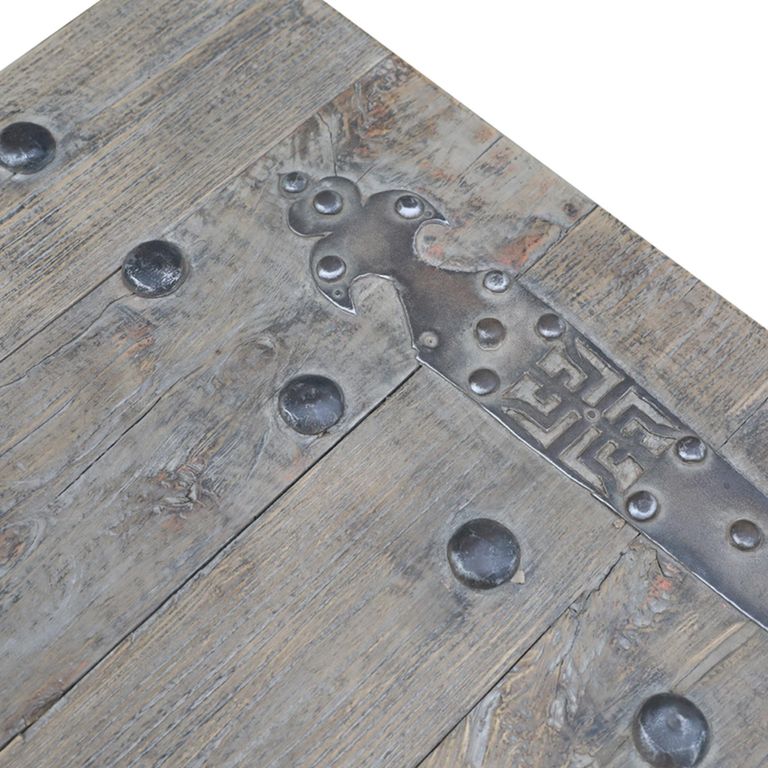 Industrial Coffee Table - Large - Natural and Black - Reclaimed Wood and Metal