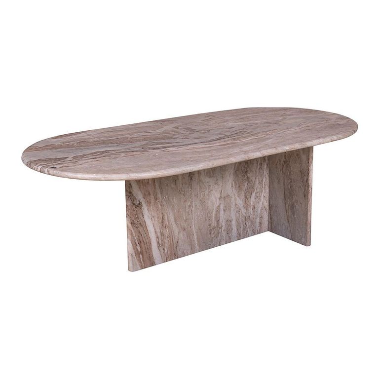 Magasa Coffee Table - Oval - Grey - Travertine