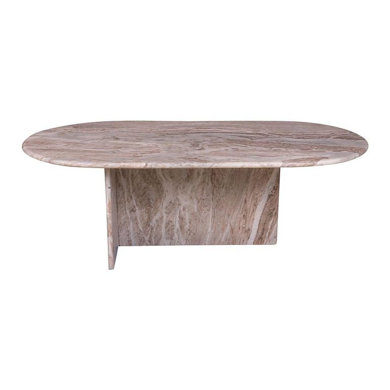 Magasa Coffee Table - Oval - Grey - Travertine