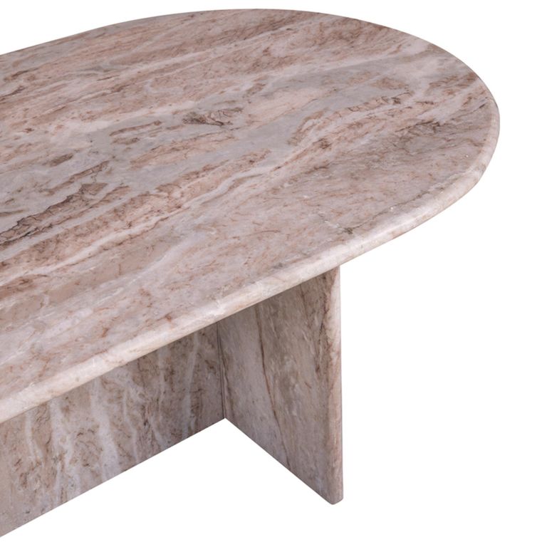 Magasa Coffee Table - Oval - Grey - Travertine