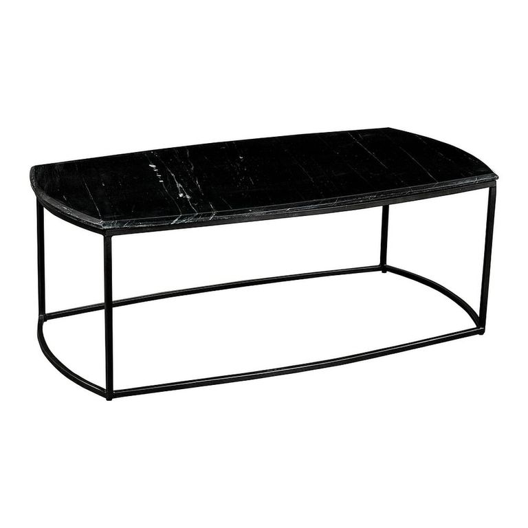 Magra Coffee Table - Oval - Black - Marble and Metal