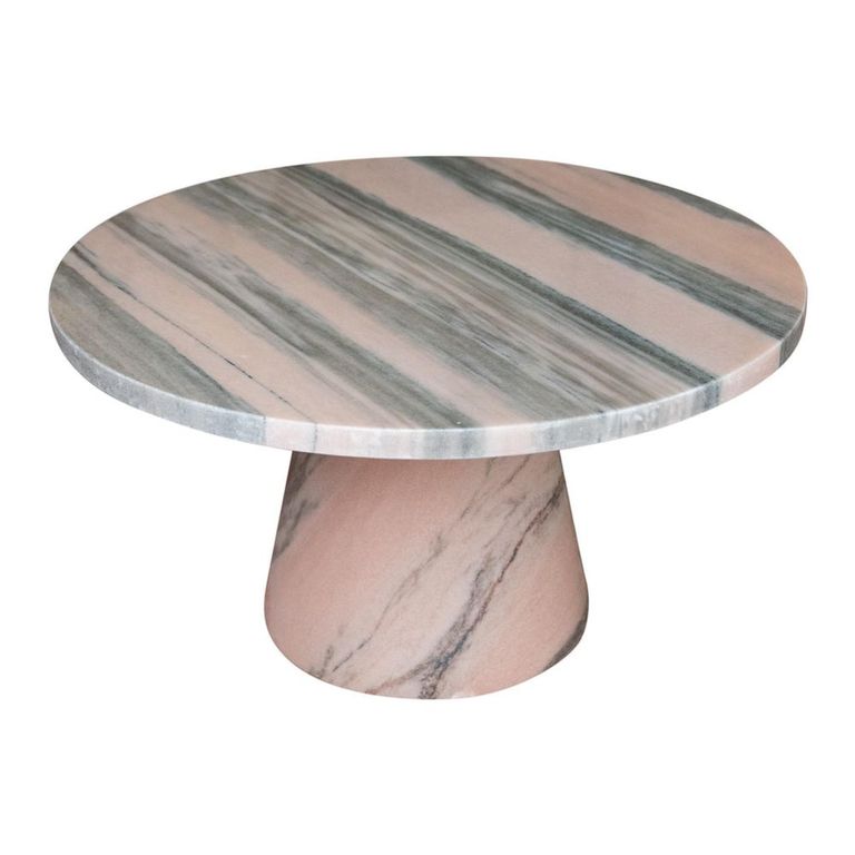 Carrara Coffee Table - Round - Pink and Green - Marble