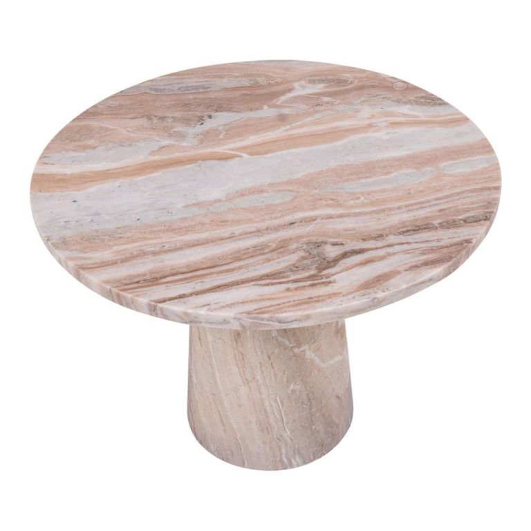 Carrara Coffee Table - Round - Beige - Marble
