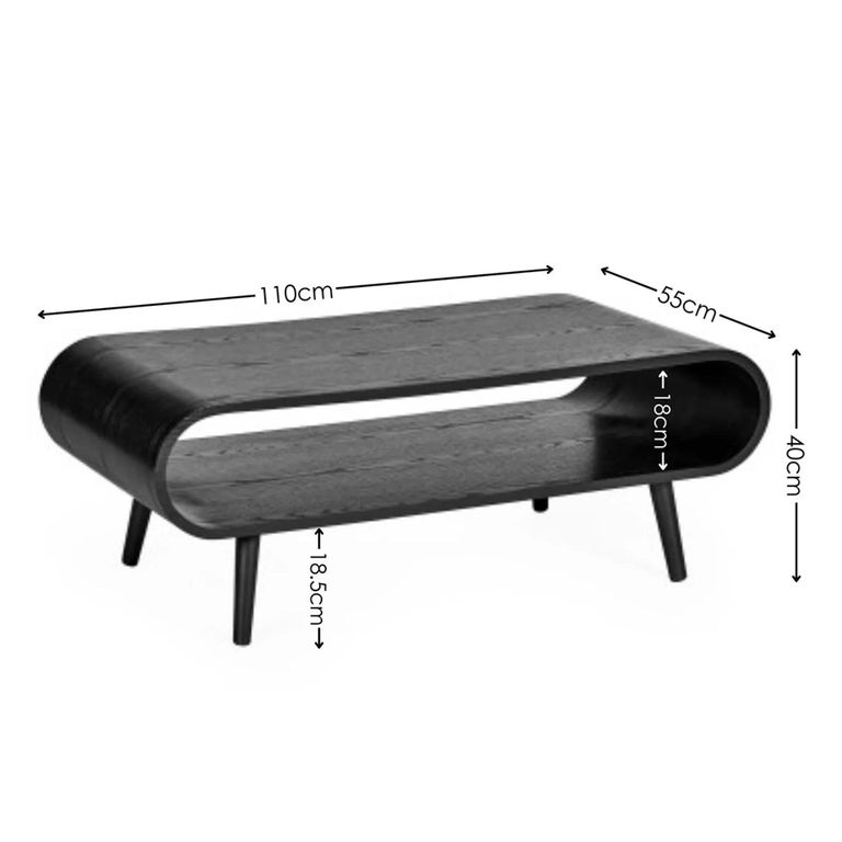 Apollo Coffee Table - Black - Oak