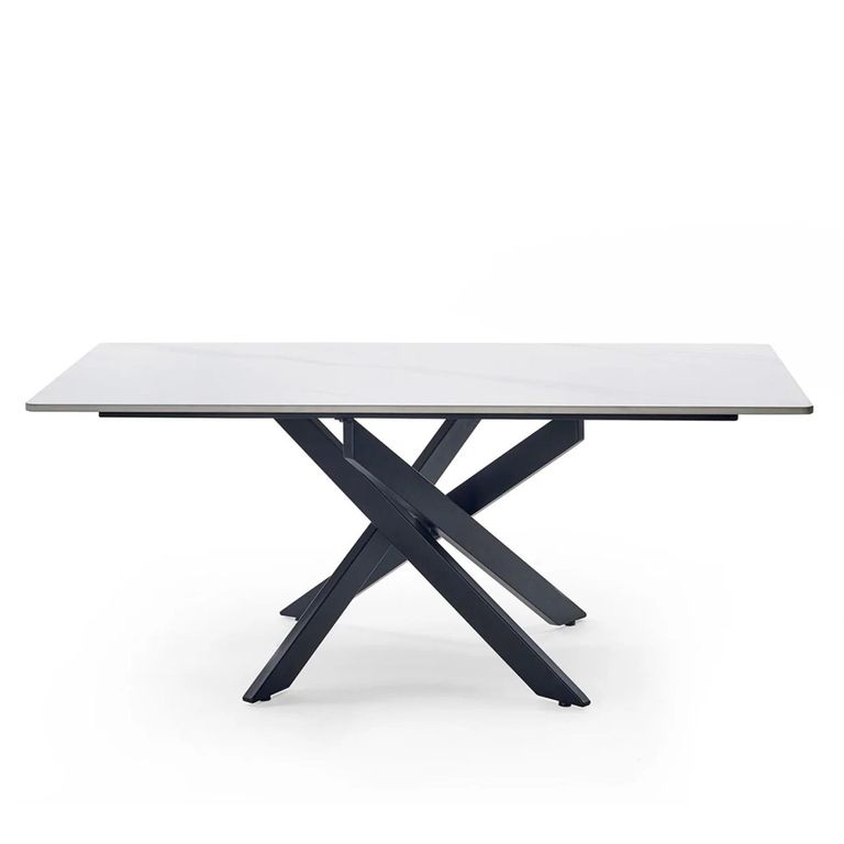 Bradley Coffee Table - Spider Leg - White and Black - Ceramic and Metal