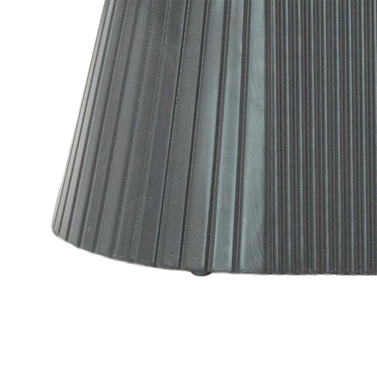 Barletta Coffee Table - Oval - Fluted Base - Dark Grey - Sintered Stone and Wood