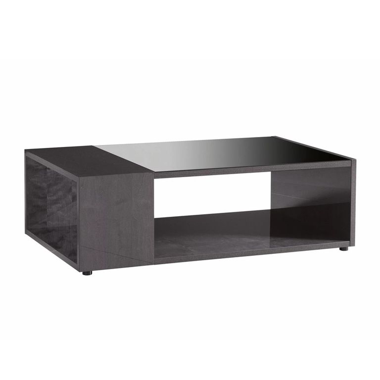 Heritage Coffee Table - Glass Top - Dark Velvet Birch High Gloss