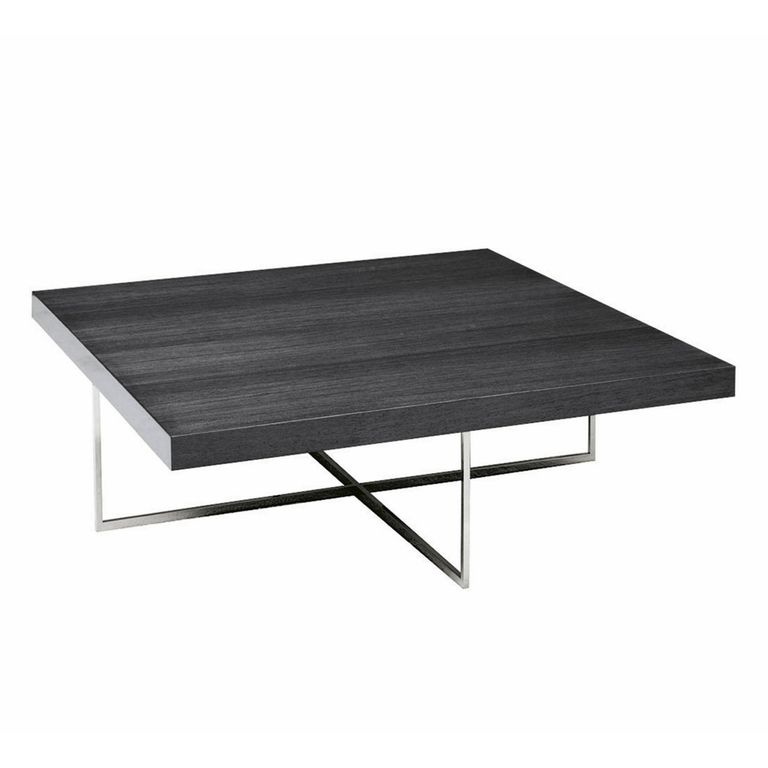 Montecarlo Coffee Table - Square - Grey Koto High Gloss - Wooden and Metal