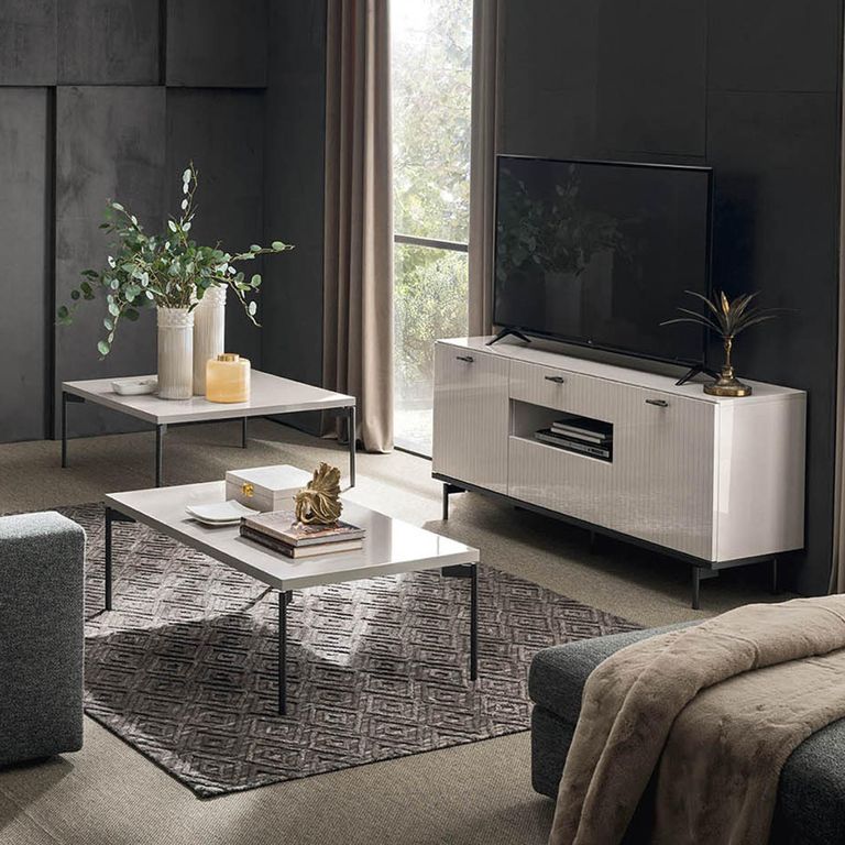Claire Coffee Table - Pearl Line Eco Veneer High Gloss and Black