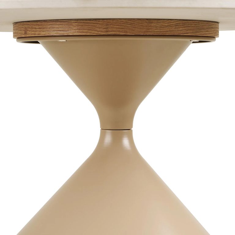 Annecy Coffee Table - Round - Hourglass Base - Beige - Ceramic and Metal