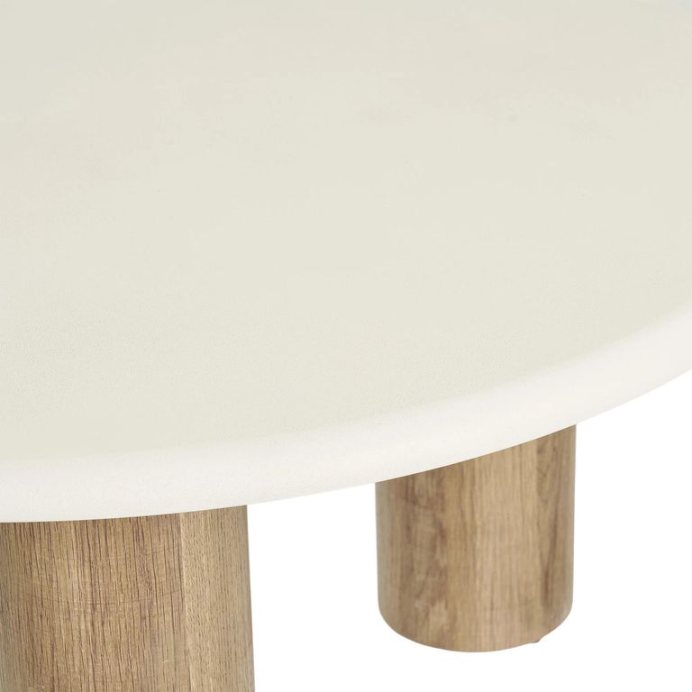 Fondi Coffee Table - Round - Cylinder Legs - Cream and Brown