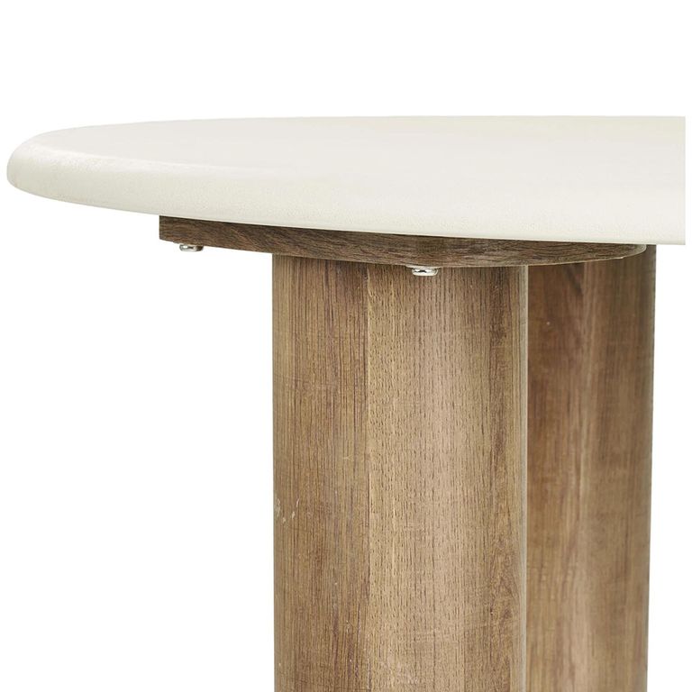 Fondi Coffee Table - Round - Cylinder Legs - Cream and Brown