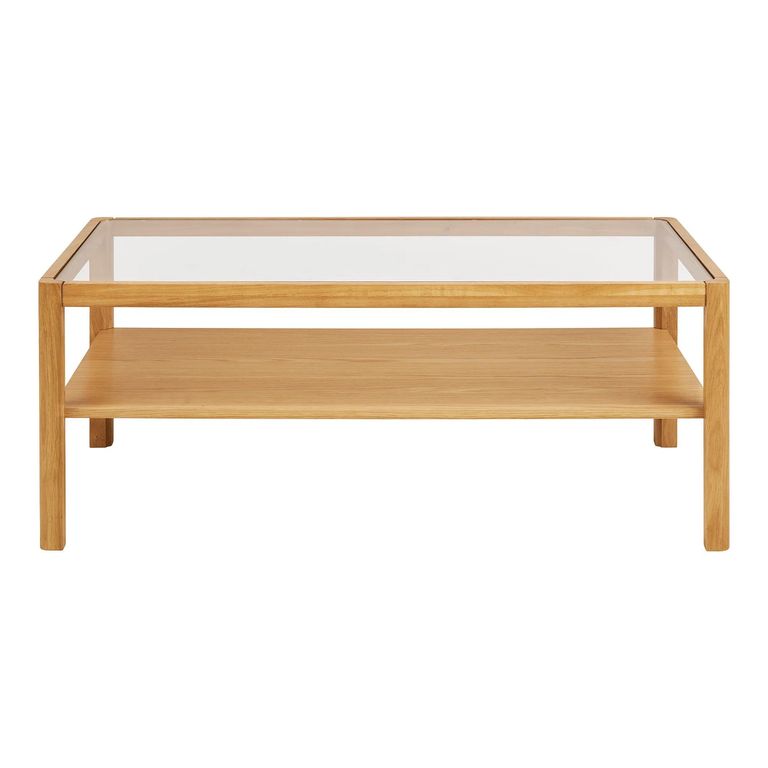 Lourmarin Coffee Table - Natural - Tempered Glass and Oak