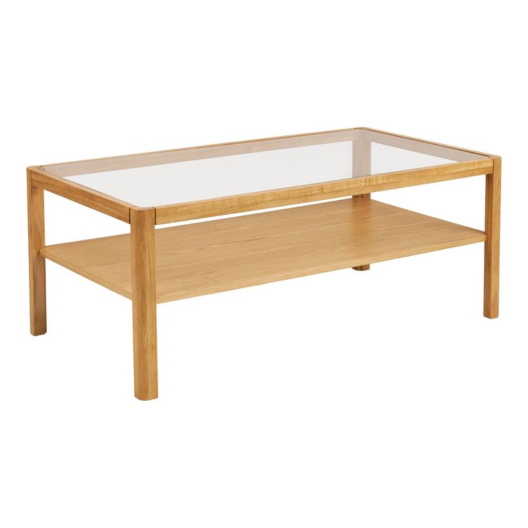 Lourmarin Coffee Table - Natural - Tempered Glass and Oak