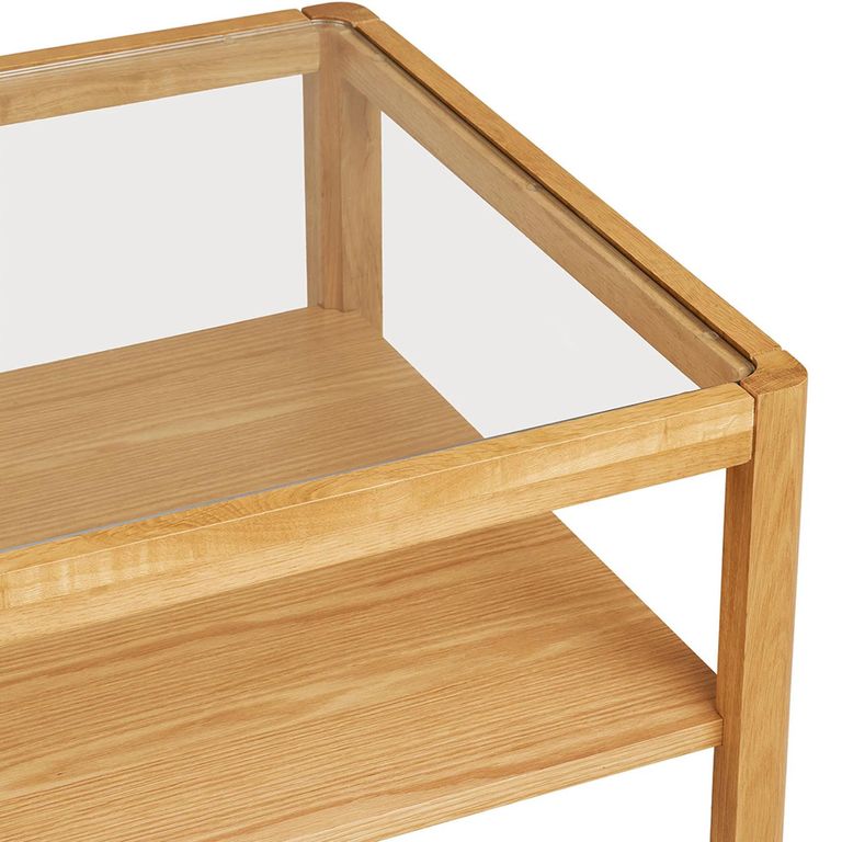 Lourmarin Coffee Table - Natural - Tempered Glass and Oak
