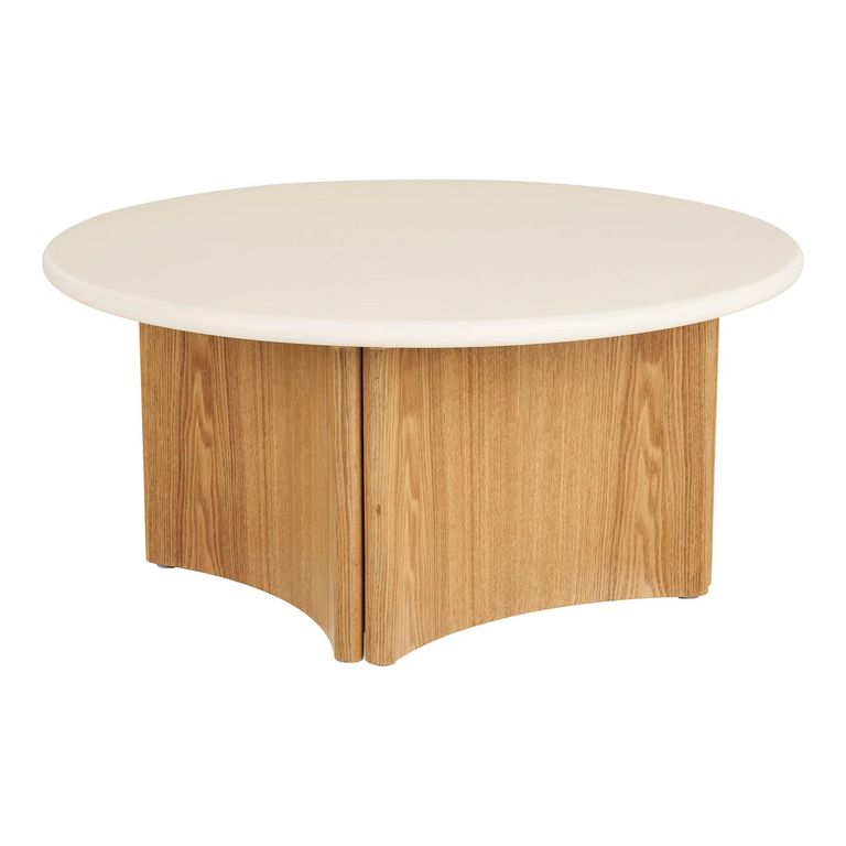 Motril Coffee Table - Round - White and Natural