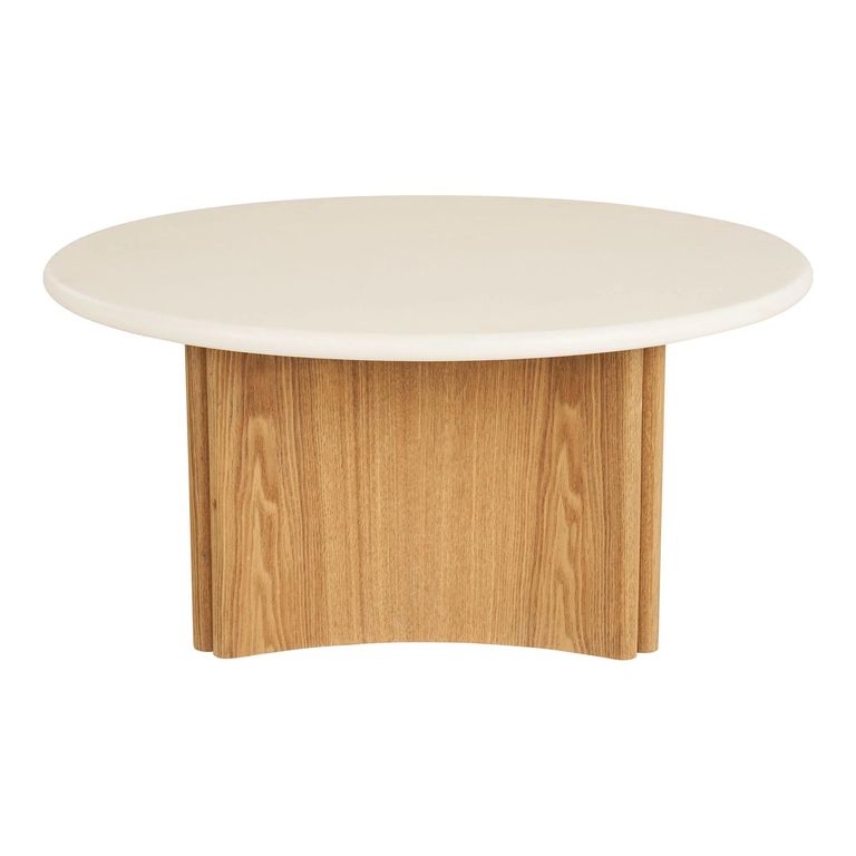Motril Coffee Table - Round - White and Natural