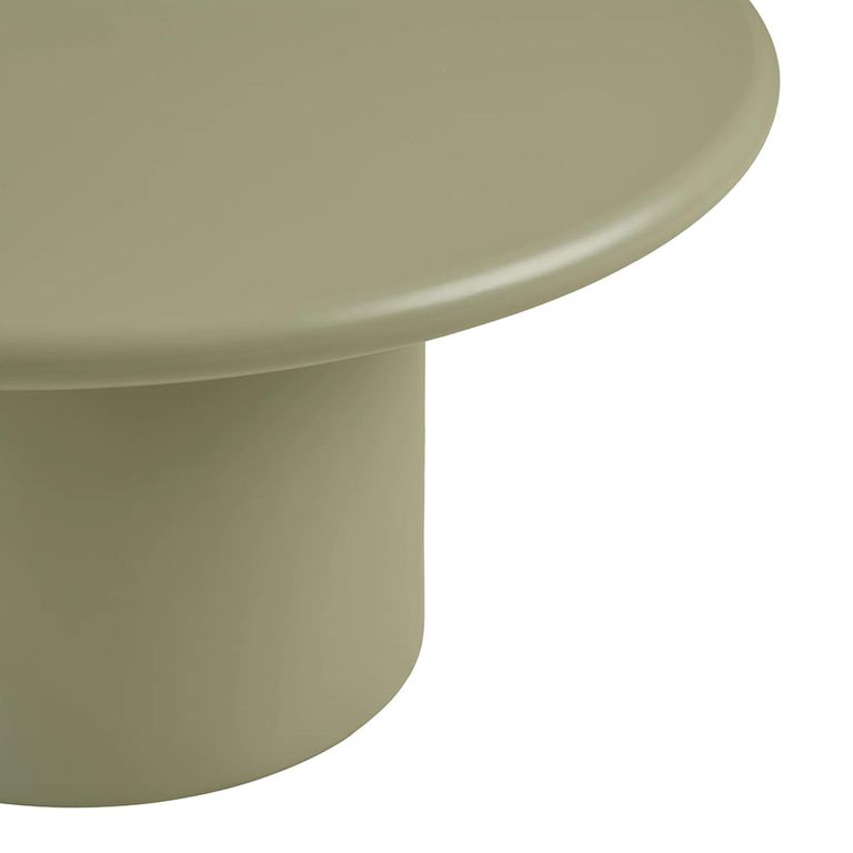 Nagano Coffee Table - Round - Pedestal Base - Sage Green - Concrete