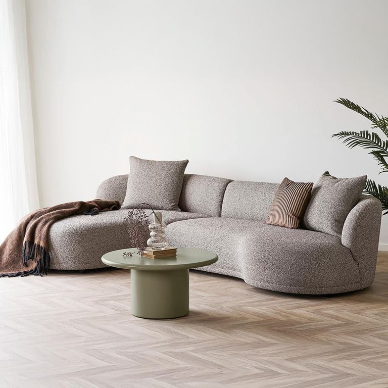 Nagano Coffee Table - Round - Pedestal Base - Sage Green - Concrete