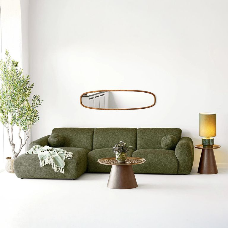 Orvieto Coffee Table - Round - Dark Brown - Rippled Glass and Wood