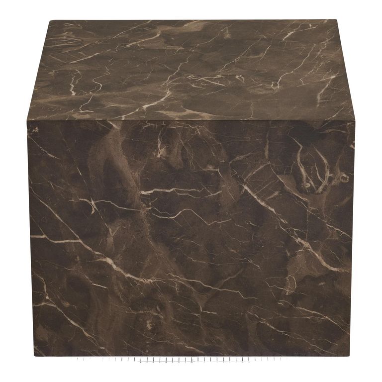 Prague Cube Coffee Table - Set of 2 - Square - Dark Brown - Marble Effect