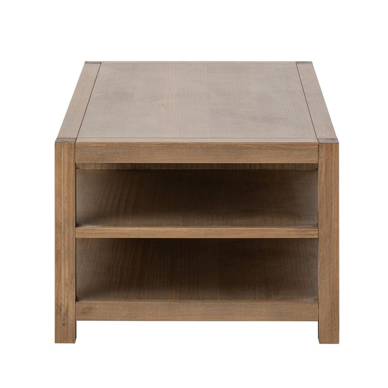 Blois Coffee Table - with Wicker Basket - Natural - Pinewood