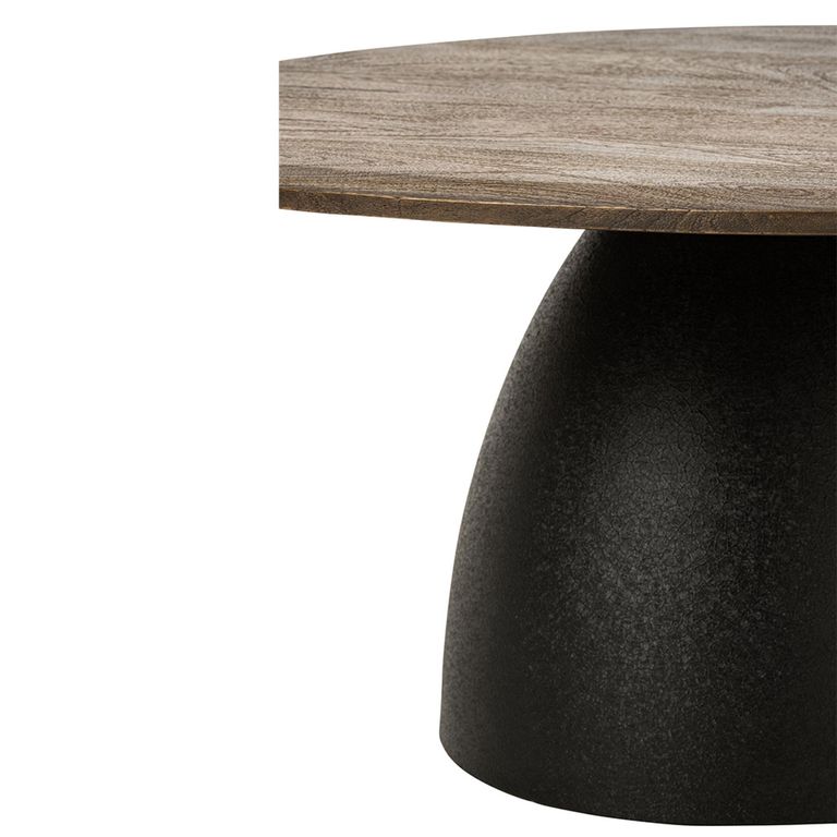 Coffee Table - Abstract - Pedestal Bases - Dark Brown and Black - Mango Wood