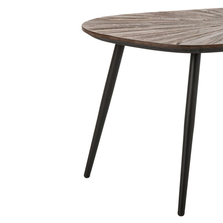 Ray Coffee Table - Set of 2 - Abstract - Starburst - Dark Brown and Black - Recycled Wood