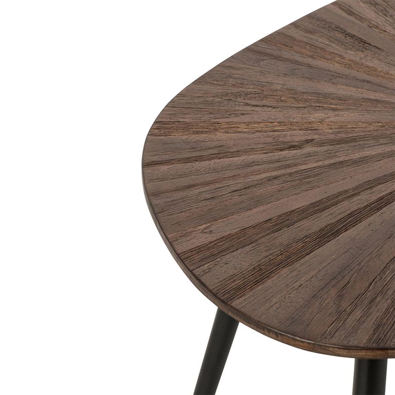 Ray Coffee Table - Set of 3 - Abstract - Starburst - Dark Brown and Black - Recycled Wood