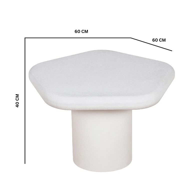 Geo White Coffee Table - Low - Pentagon