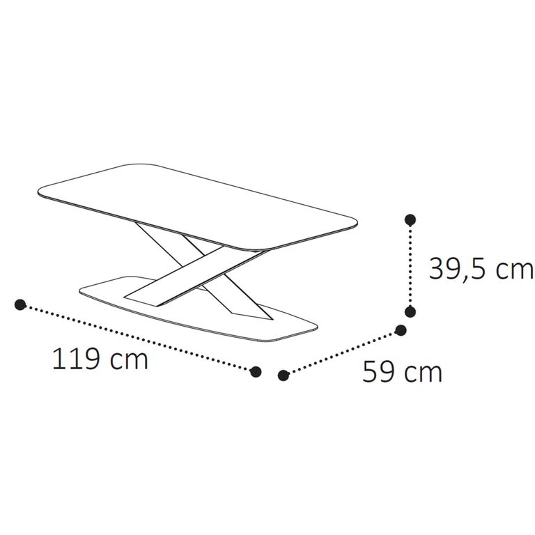 Krystal Italian Coffee Table - Ceramic and Metal