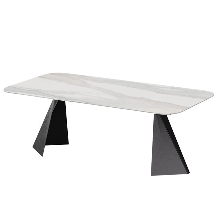Krystal Italian Coffee Table - Tent Base - Ceramic and Metal