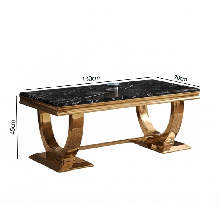 Glacier Coffee Table - Black Marble & Gold