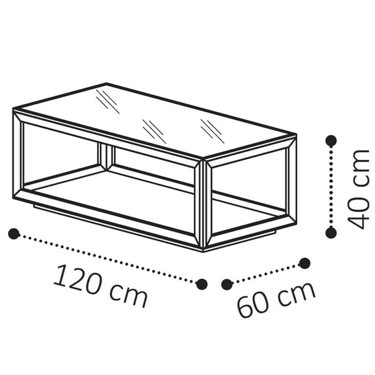 Elite Italian Coffee Table - Silver Birch
