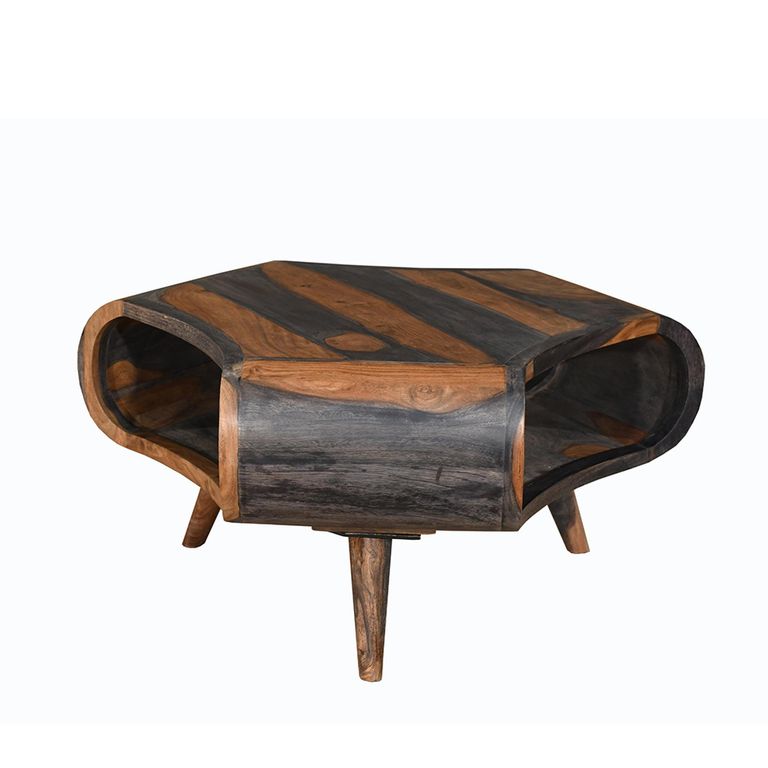 Goa Tri Coffee Table - Large - Rustic Sheesham