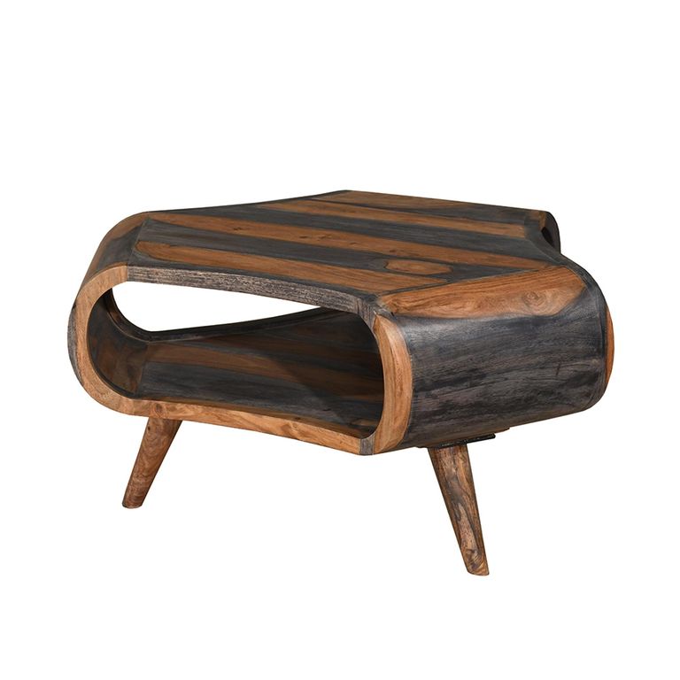 Goa Tri Coffee Table - Large - Rustic Sheesham