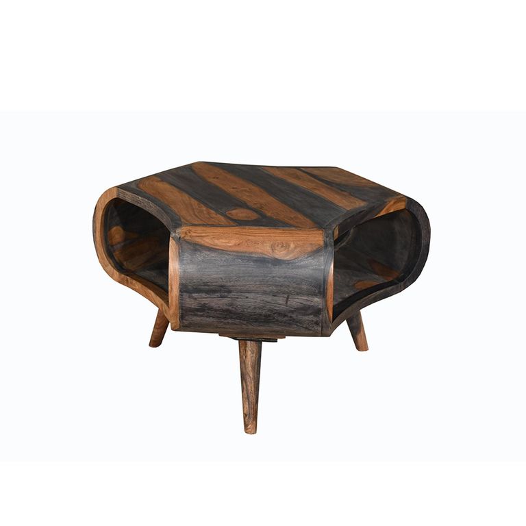 Goa Tri Coffee Table - Small - Rustic Sheesham